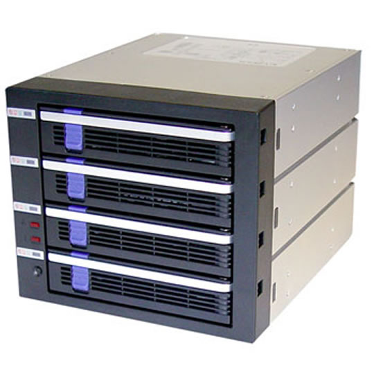 Icy Dock 4x3.5" SATA II Hot Swap Aluminium Backplane into 3x5.25" Bays : image 1