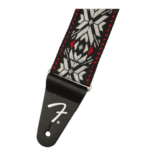 Fender Pasadena Woven Strap, Red Snowflake, 2"