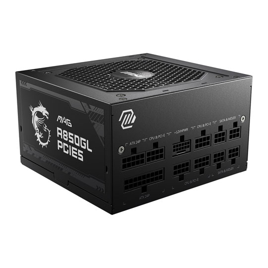 MSI MAG A850GL 850W Full Modular 80+ Gold PCIE 5.0 ATX3.0 Compact Power Supply