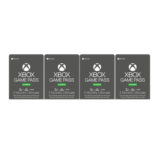 Microsoft Xbox Game Pass Ultimate 12 Months 4x 3 Months Codes