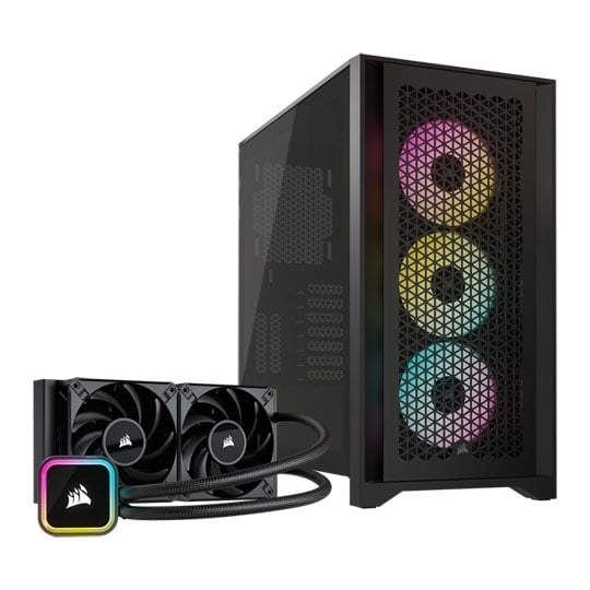 Corsair 4000D RGB Airflow Chassis + Corsair H100i RGB ELITE AIO Bundle : image 1
