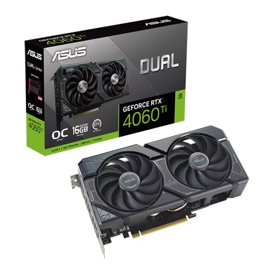 ASUS NVIDIA GeForce RTX 4060 Ti 16GB DUAL OC Ada Lovelace Graphics Card : image 1