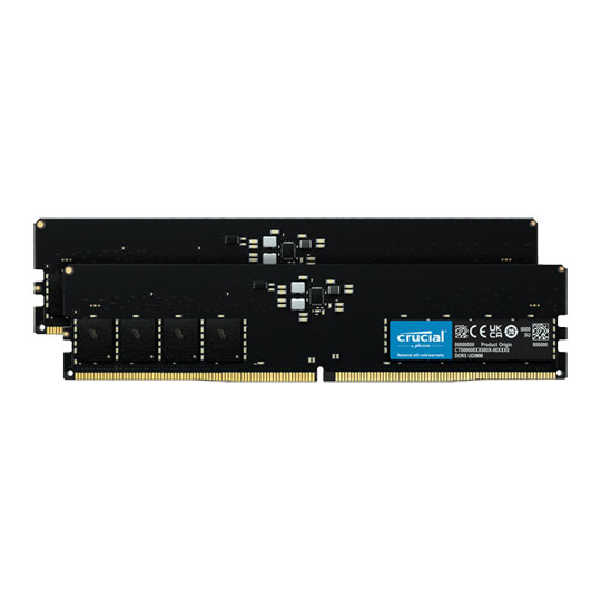 Crucial Black 64GB 4800MHz DDR5 ODECC UDIMM Memory Kit