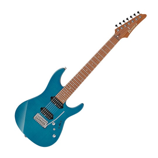 (B-Stock) Ibanez Martin Miller signed 7 String Signature AZ Series, Trans Aqua Blue
