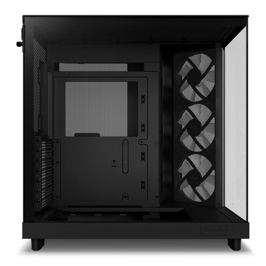 NZXT H6 Flow RGB Black Compact Dual-Chamber Tempered Glass Case inc 3x RGB Fans