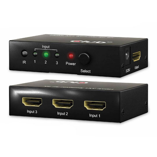 Club 3D 3 to 1 HDMI Switch with Remote Control : image 3
