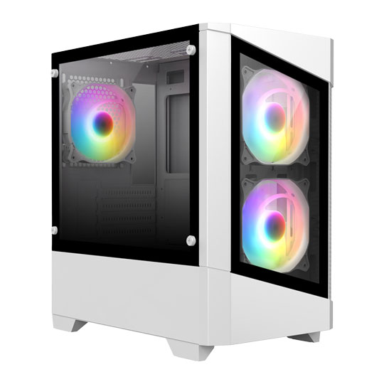 CiT Level 1 White Tempered Glass MicroATX Case