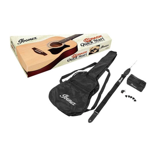 (B-Stock) Ibanez JAMPACK: V50 dreadnought, Gig bag/Clip-Tuner/Strap/Picks/Pouch - Vintage Burst