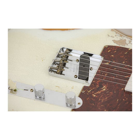 Fender 2023 Limited Edition Reverse 1960 Tele Custom Shop Heavy Relic, Aged Olympic White 3-Colour : image 4