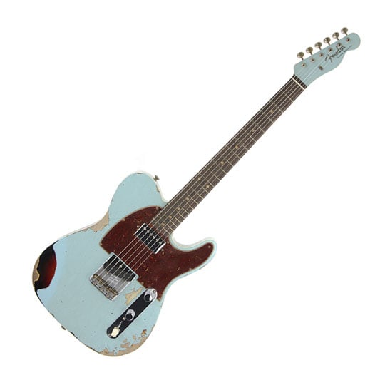 Fender 2023 Limited Edition Reverse 1960 Tele Custom Shop Heavy Relic, Aged Daphne Blue 3-Colour