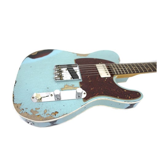 Fender 2023 Limited Edition Reverse 1960 Tele Custom Shop Heavy Relic, Aged Daphne Blue 3-Colour : image 3