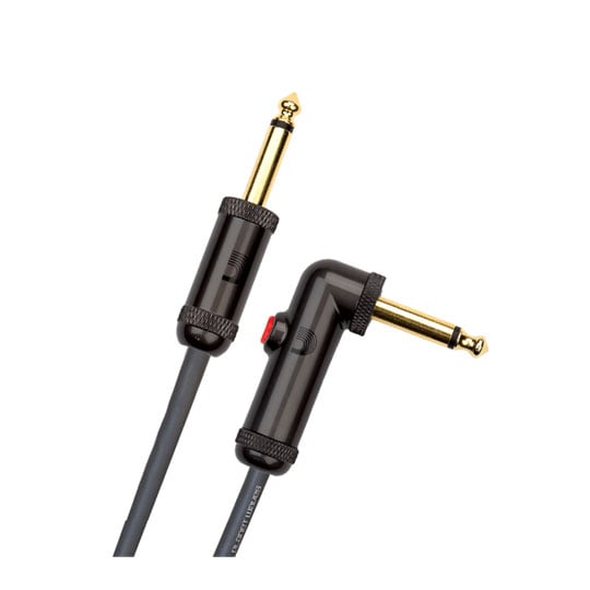 D'Addario Circuit Breaker Instrument Cable, Right Angle, 10 feet