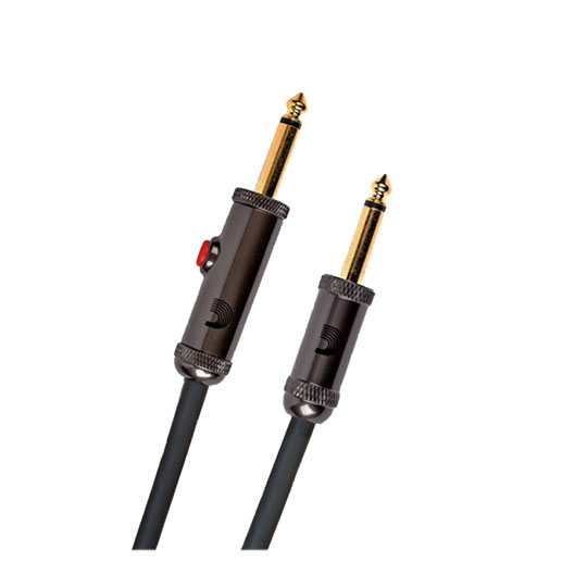 D'Addario Circuit Breaker Instrument Cable with Latching Cut-Off Switch, Straight Plug, 15 feet