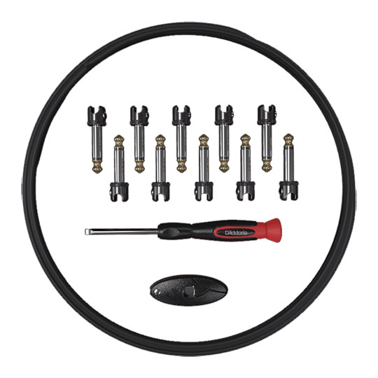 D'Addario DIY Solderless Cable Kit with Mini Plugs, 10 Feet, 10 Plugs
