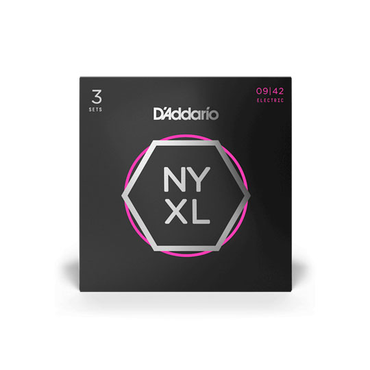 D'Addario NYXL0942-3P Electric Guitar Strings, Super Light, 9-42, 3 Sets