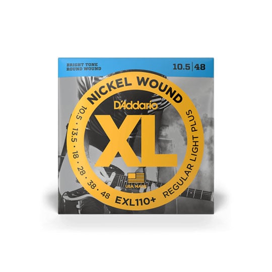 D'Addario EXL110+ Nickel Wound Electric Guitar Strings, Regular Light Plus, 10.5-48 D'Addario EXL110+ Nickel Wound Electric Guitar Strings, Regular Light Plus, 10.5-48