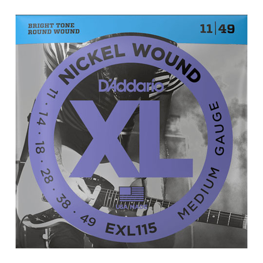 D'Addario EXL115 Nickel Wound Electric Guitar Strings, Medium/Blues-Jazz Rock, 11-49 : image 3