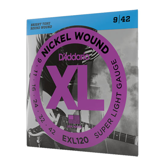 D'Addario EXL120 Nickel Wound Electric Guitar Strings, Super-Light, 09-42