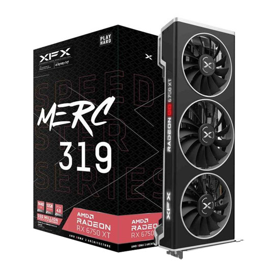 Refurbished - XFX AMD Radeon RX 6750 XT MERC 319 BLACK 12GB Open Box ...