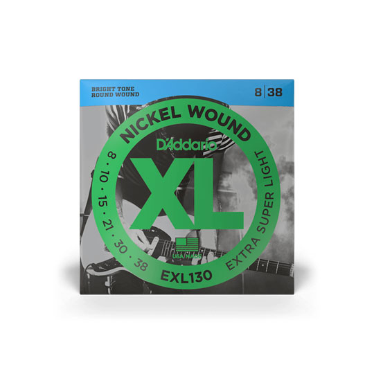 D'Addario EXL130 Nickel Wound Electric Guitar Strings, Extra-Super Light, 08-38