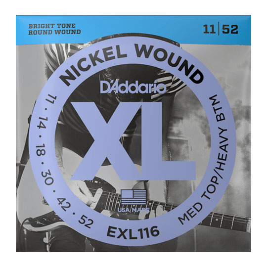 D'Addario EXL116 Nickel Wound Electric Guitar Strings, Medium Top/Heavy Bottom, 11-52 : image 3
