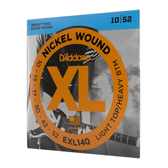 D'Addario EXL140 Nickel Wound Electric Guitar Strings, Light Top/Heavy Bottom, 10-52