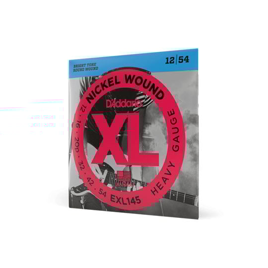 D'Addario EXL145 Nickel Wound Electric Guitar Strings, Heavy, 12-54 with Plain Steel 3rd