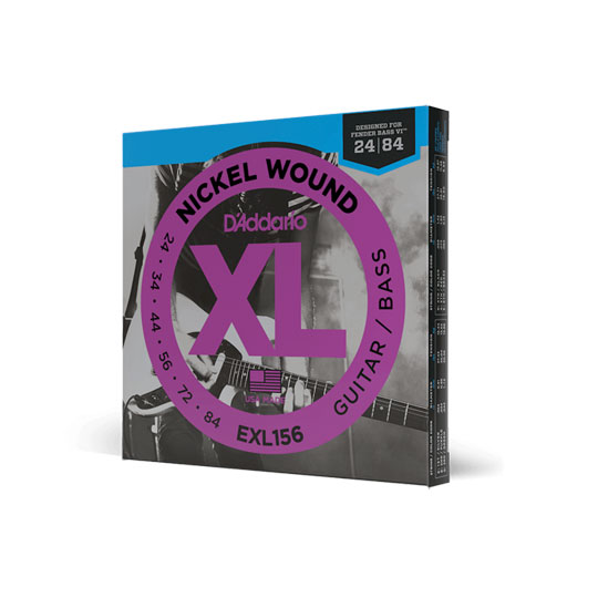 D'Addario EXL156 Nickel Wound Electric Guitar/Nickel Wound Bass Strings, Fender Nickel Wound Bass VI