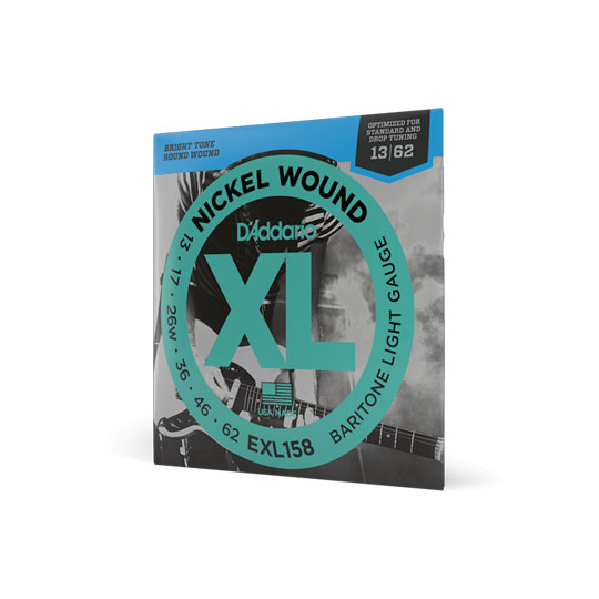 D'Addario EXL158 Nickel Wound Electric Guitar Strings, Baritone Light, 13-62