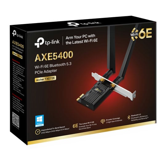 tp-link Archer TXE72E Wi-Fi 6E Bluetooth 5.3 PCI Express Adapter