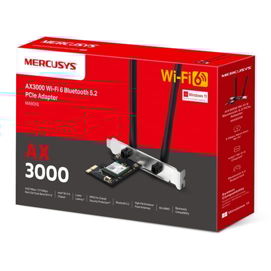 tp-link MA80XE AXE3000 Wi-Fi 6 Bluetooth 5.2 PCIe Adapter Card