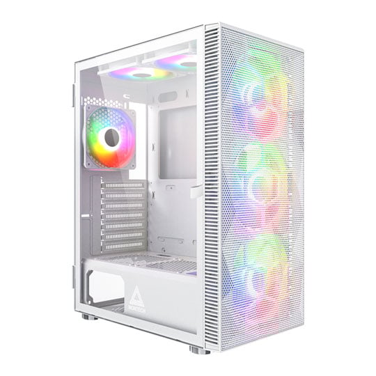 Montech X3 MESH White High Airflow Tempered Glass Gaming Case ATX inc 6x RGB Fans