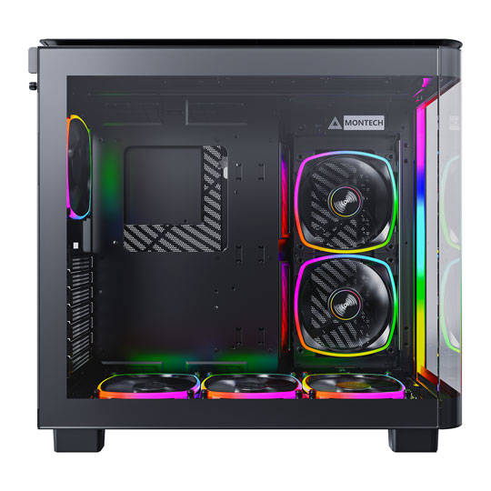 Montech KING 95 PRO Black Mid Tower Dual Chamber Case with 6 ARGB Fans and 10 Port ARGB Hub