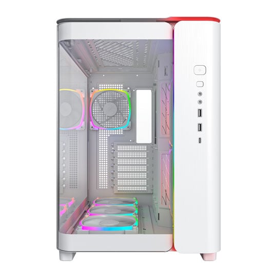 Montech KING 95 PRO White Dual Chamber Mid Tower PC Case with 6 ARGB Fans : image 3