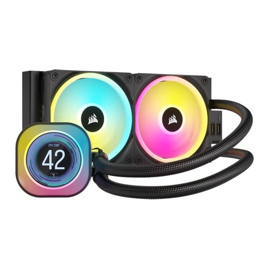 Corsair iCUE LINK H100i LCD 240mm Intel/AMD RGB CPU Liquid Cooler with 2.1" LCD Display