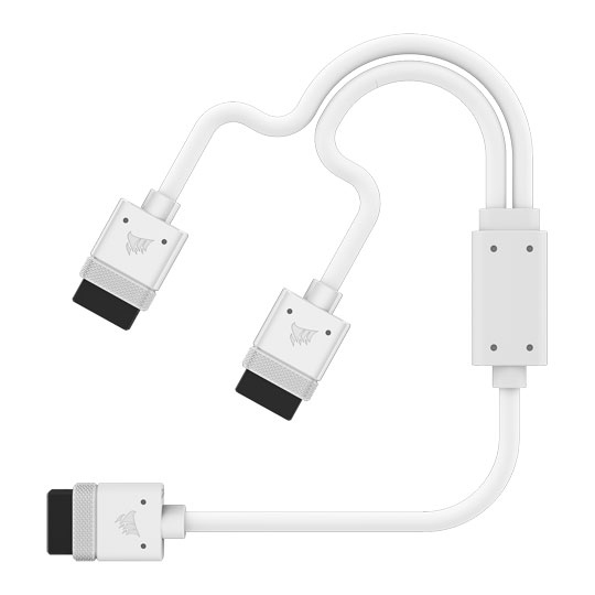 CORSAIR iCUE LINK 600mm Straight/Straight Y-Cable - White