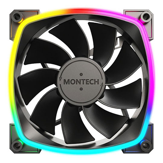 Montech RX120 PWM Black 120mm Reversible ARGB Case Fan