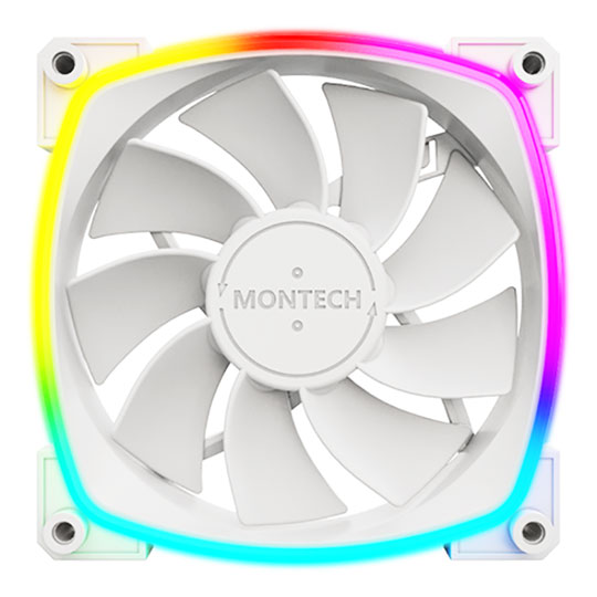 Montec RX120 PWM White 120mm Reversible ARGB Case Fan