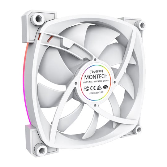 Montech RX140 PWM White 140mm Reversible ARGB Case Fan LN140877 - RX140 ...