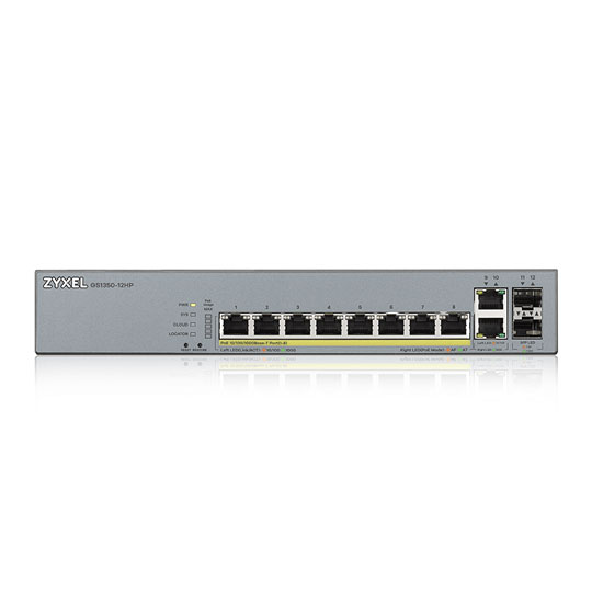 Zyxel 8-Port GS1350-12HP Smart Managed PoE Gigabit Switch with GbE Uplink