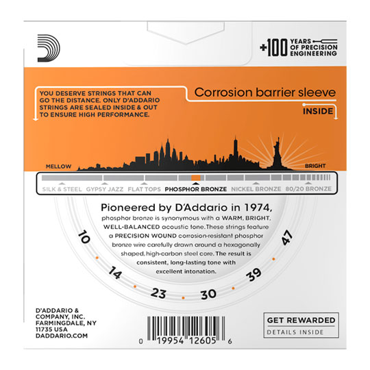 D'Addario EJ15-3D 10-47 Extra Light Acoustic Guitar Strings 3-Pack : image 3