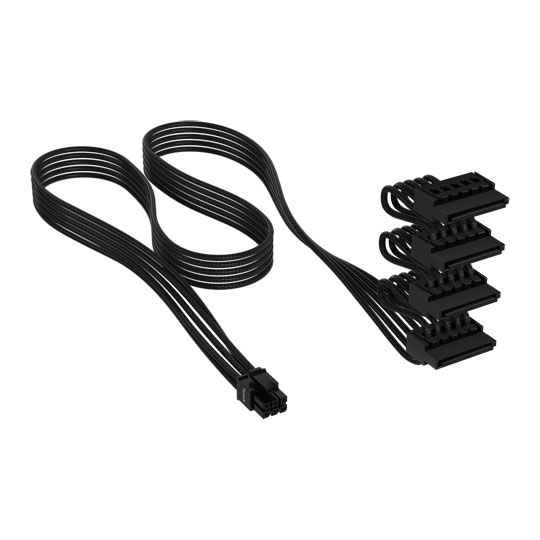 Corsair Premium Black Individually Sleeved Serial ATA (SATA) Type-5 PSU Cable