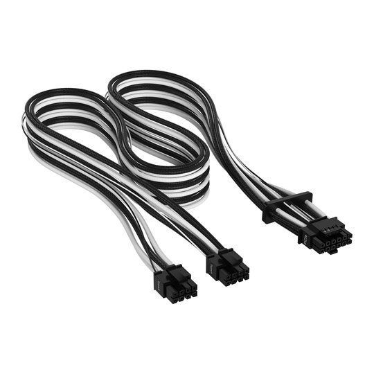 Corsair Premium Black/White Individually Sleeved 12+4-Pin Type-5 PSU Cable