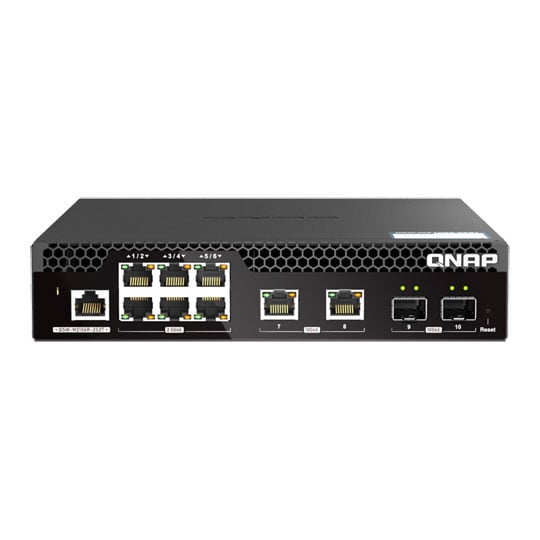 QNAP 10-Port Layer 2 Web Managed Half-Width Rackmount PoE++ Switch for SMB Network Deployment