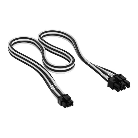 Corsair Premium Black/White Individually Sleeved PCIe Single Connector Type-5 PSU Cable