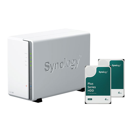 Synology DS223 NAS 24TB (2x12TB HAT3300) Con 2GB RAM - Assembrato Con DSM Installato