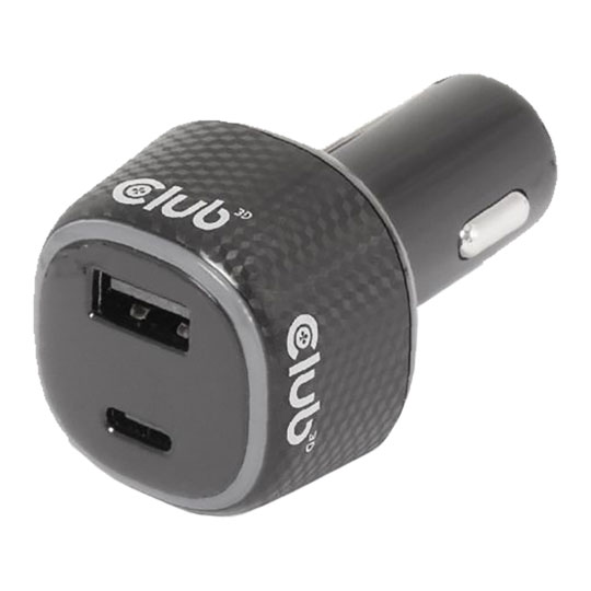 Club3D Watt In Car USB Fast Charger 1A1C 63W