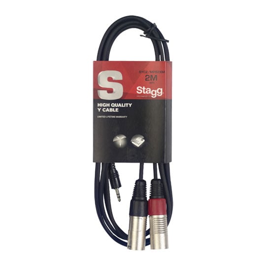 Stagg 3.5mm Jack to 2 x XLR Cable (2 Metres/6 Feet)