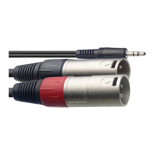 Stagg 3.5mm Jack to 2 x XLR Cable (2 Metres/6 Feet)