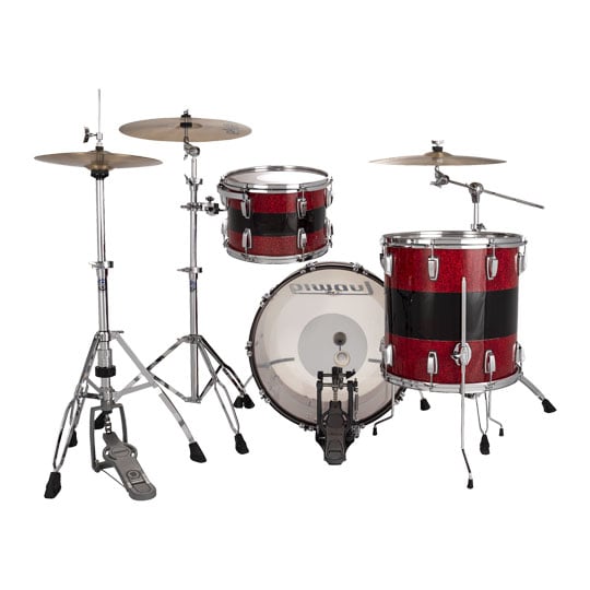 Ludwig 50th Anniversary Vistalite FAB 22x14", 13x9", 16x16" Shell Pack - Red Sparkle/Smoke : image 3